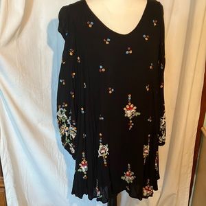 Free people size medium black floral dress